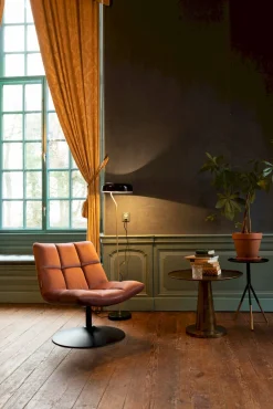 Discount Dutchbone Bar velvet Fauteuil Old Pink