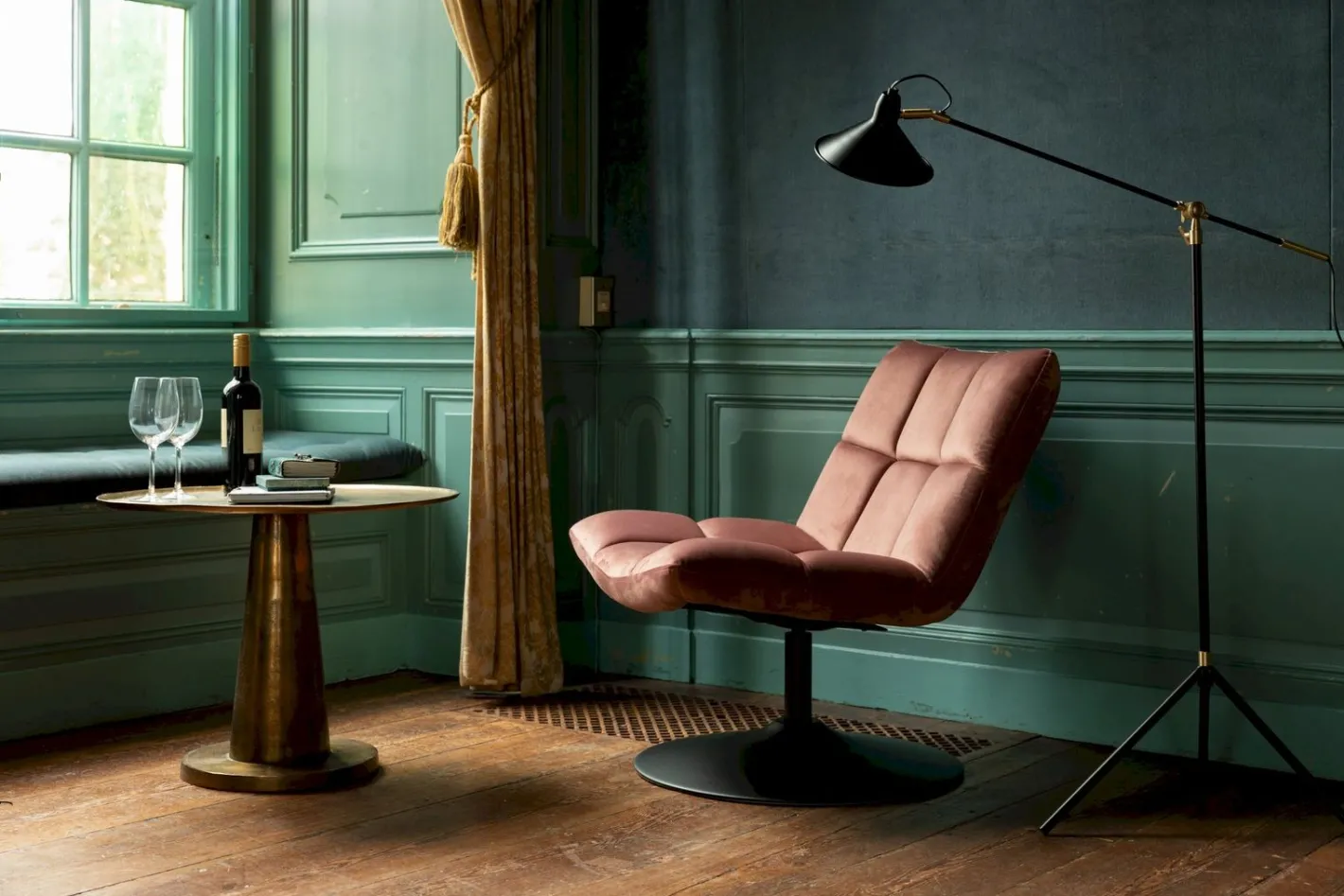 Discount Dutchbone Bar velvet Fauteuil Old Pink