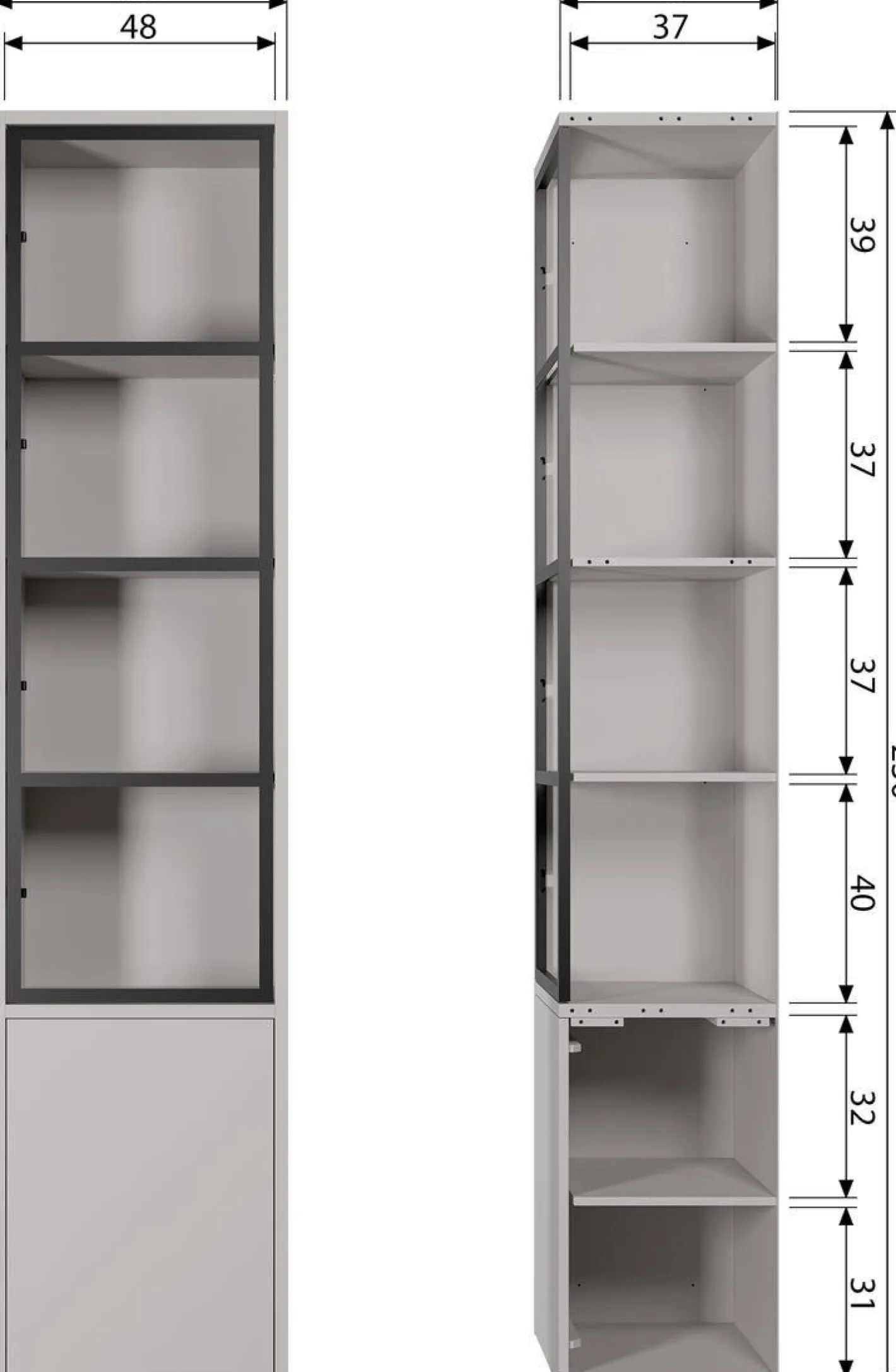 Best vtwonen Basic Vitrinekast Mist