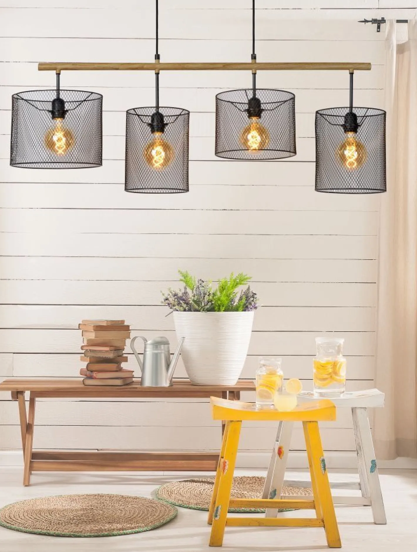 Sale Lucide Baskett Hanglamp Zwart, Naturel