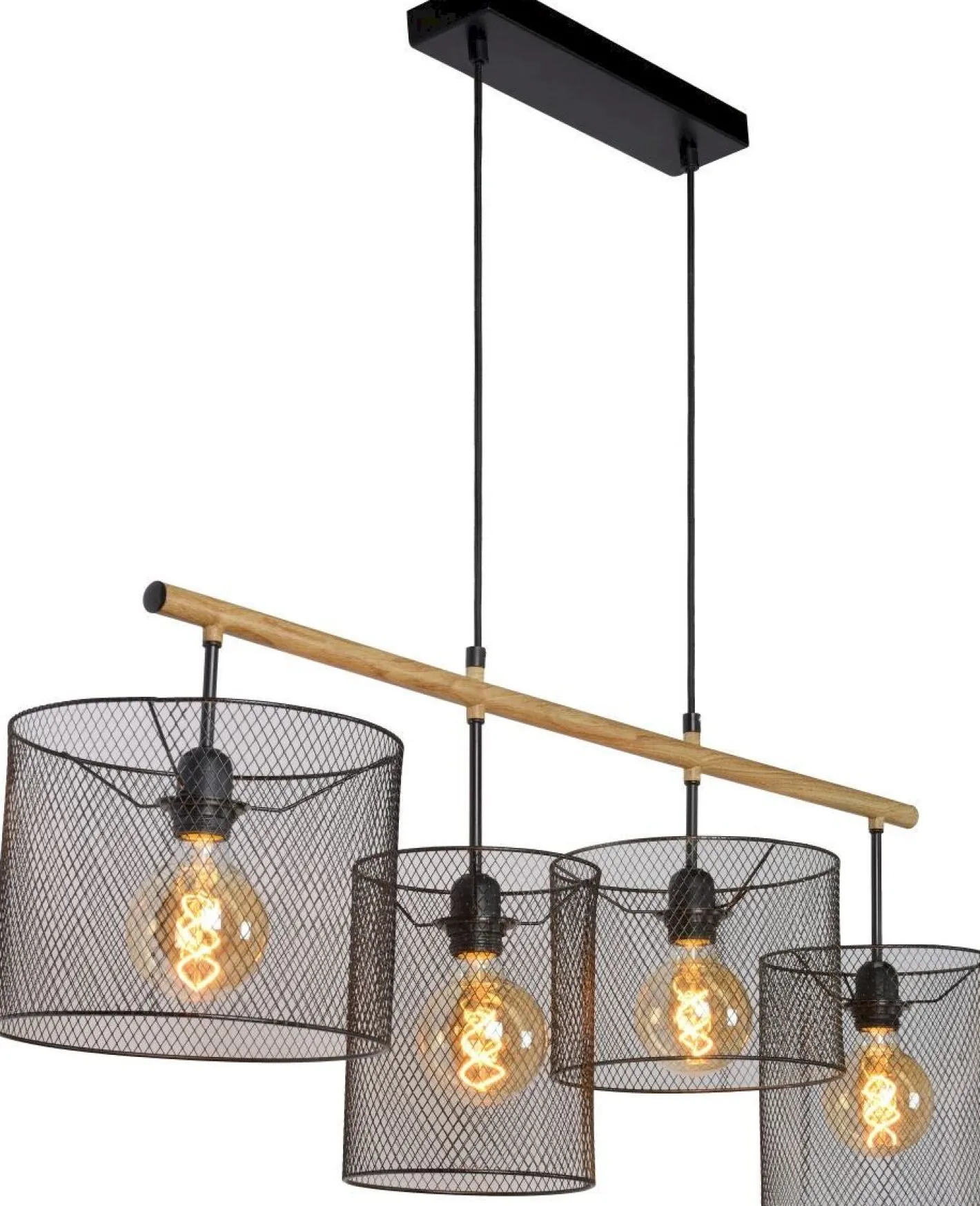 Sale Lucide Baskett Hanglamp Zwart, Naturel