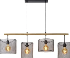 Sale Lucide Baskett Hanglamp Zwart, Naturel
