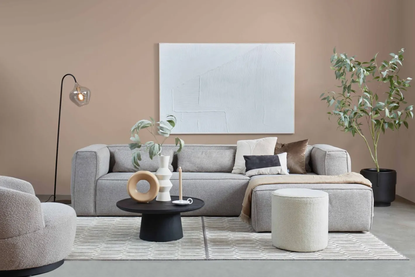 Sale WOOOD Bean Gemeleerd Links Hoekbank Light Grey