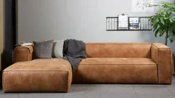 Clearance WOOOD Bean Links Hoekbank Cognac