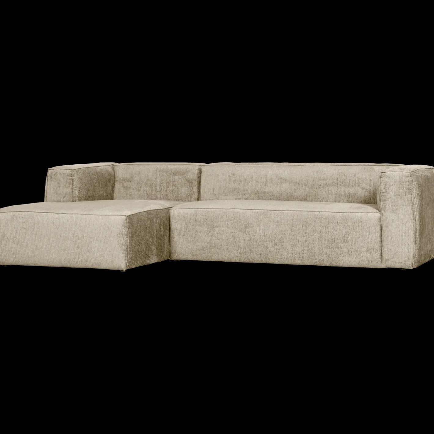 Online WOOOD Bean Velvet Links Hoekbank Buttermilk