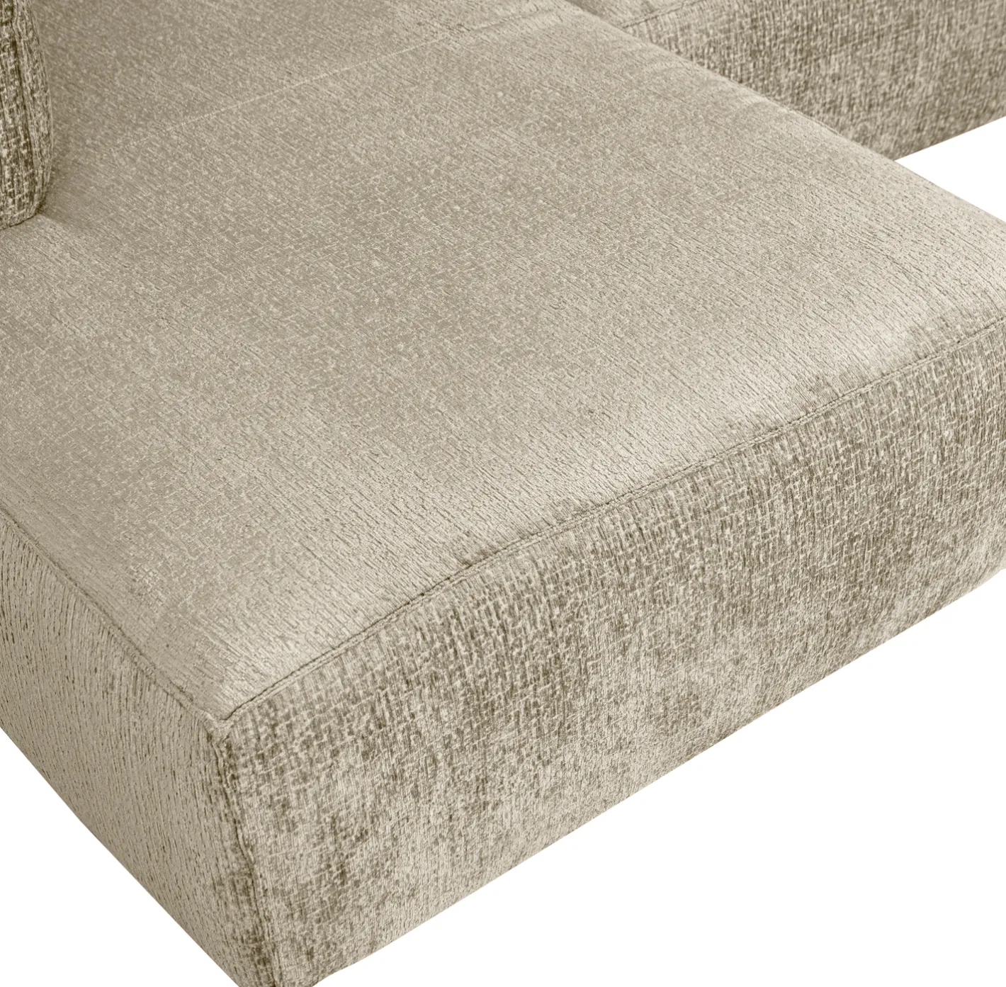 Online WOOOD Bean Velvet Links Hoekbank Buttermilk