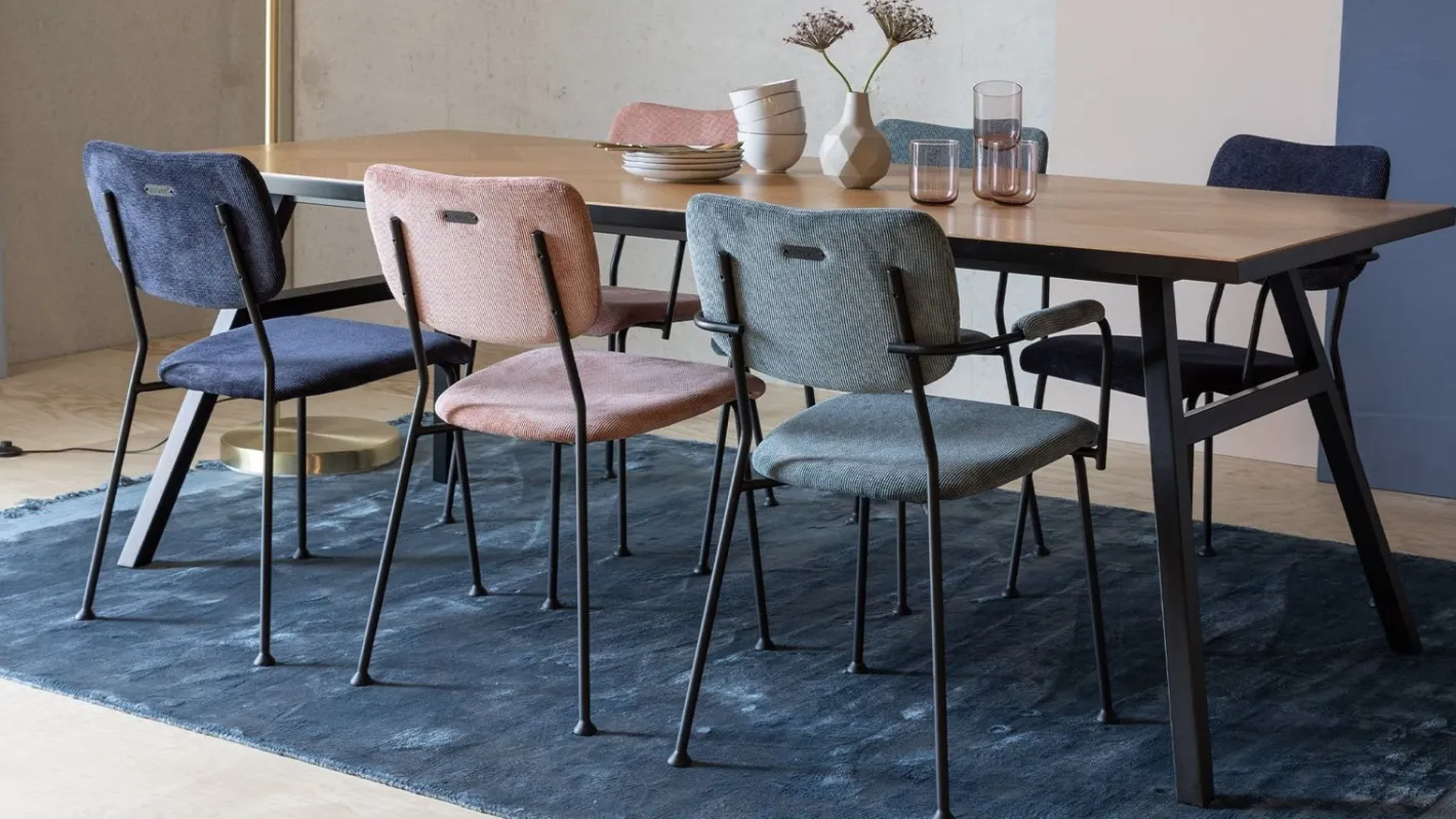 Best Zuiver Benson (set van 2) Eetkamerstoel Donkerblauw
