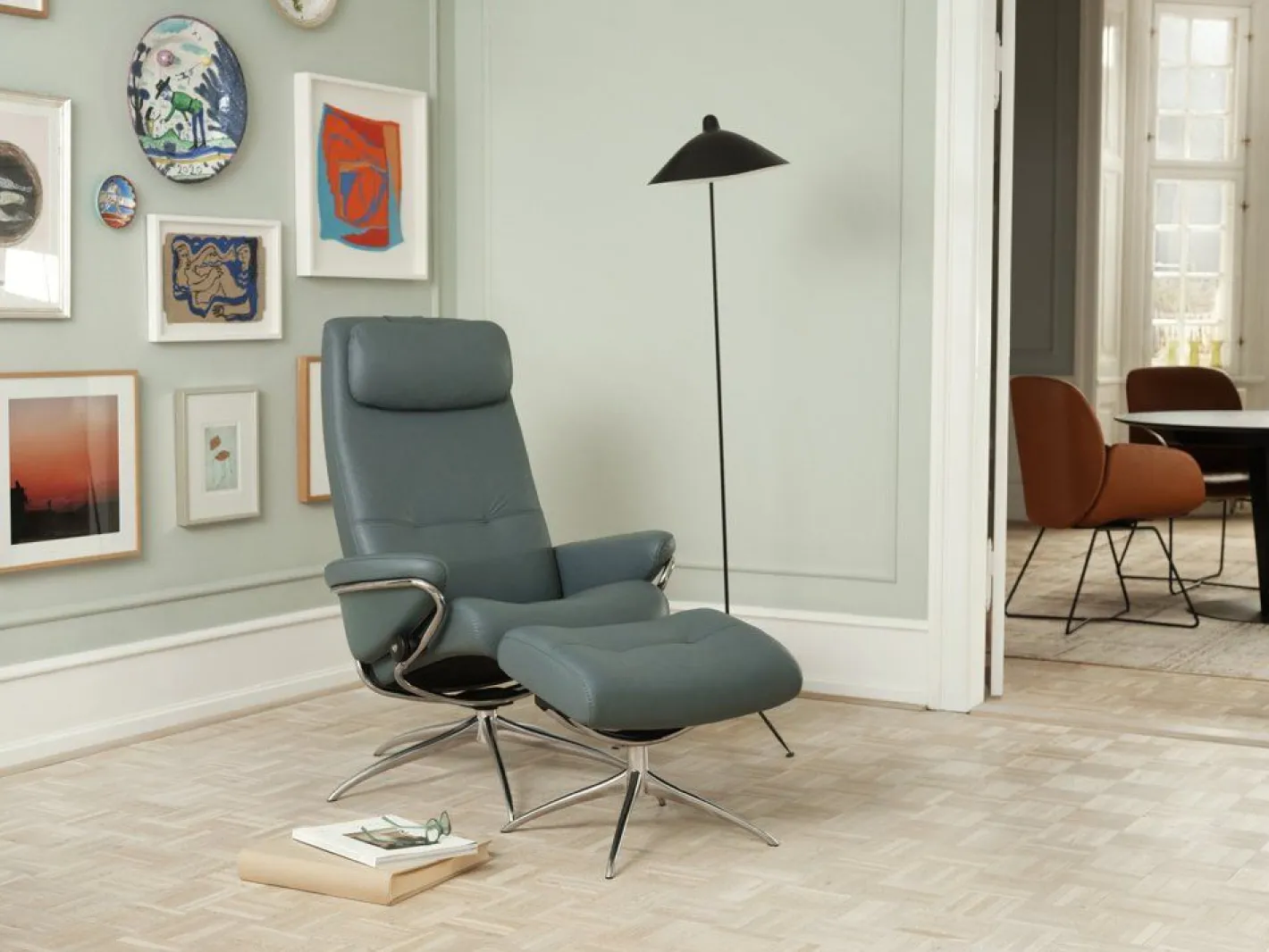 Clearance Stressless Berlin Relaxfauteuil + Hocker Latte