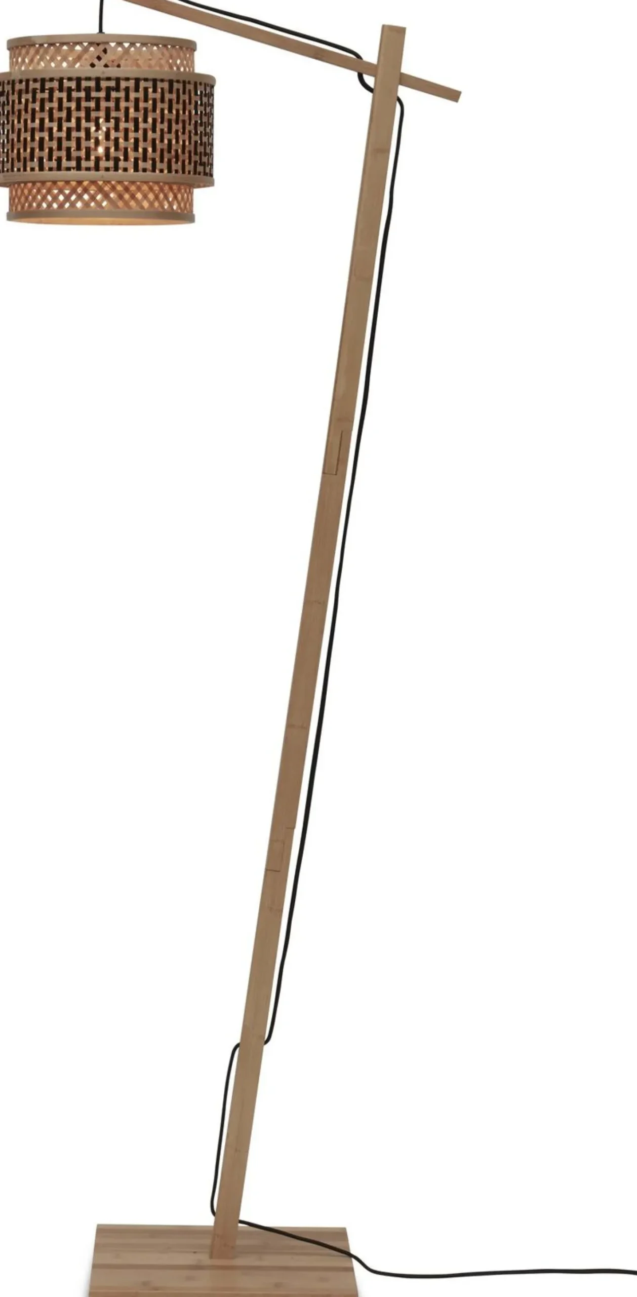 Good&Mojo Bhutan 1 Arm Vloerlamp Natural, Black