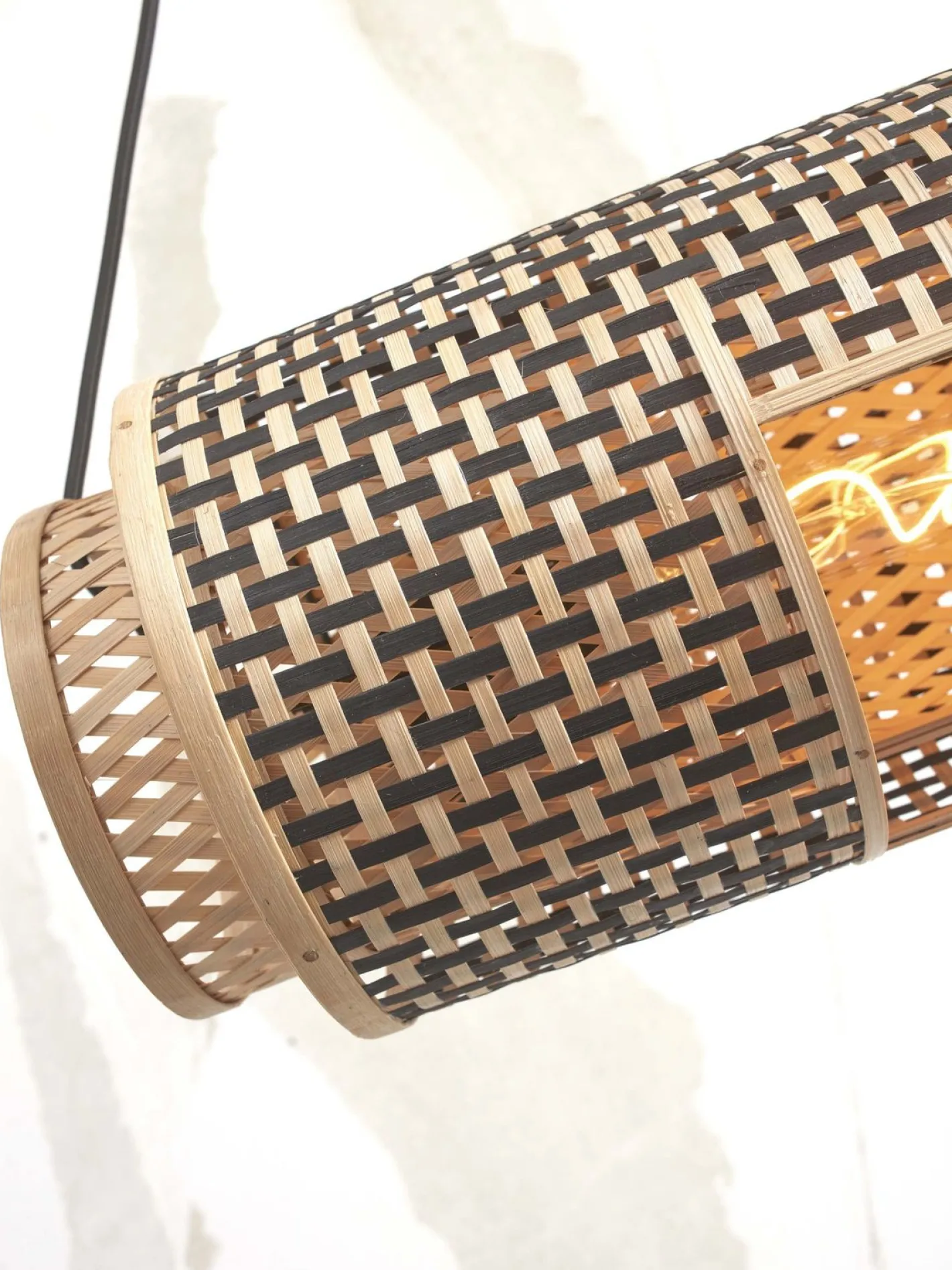 New Good&Mojo Bhutan Cilinder Hanglamp Natural, Black