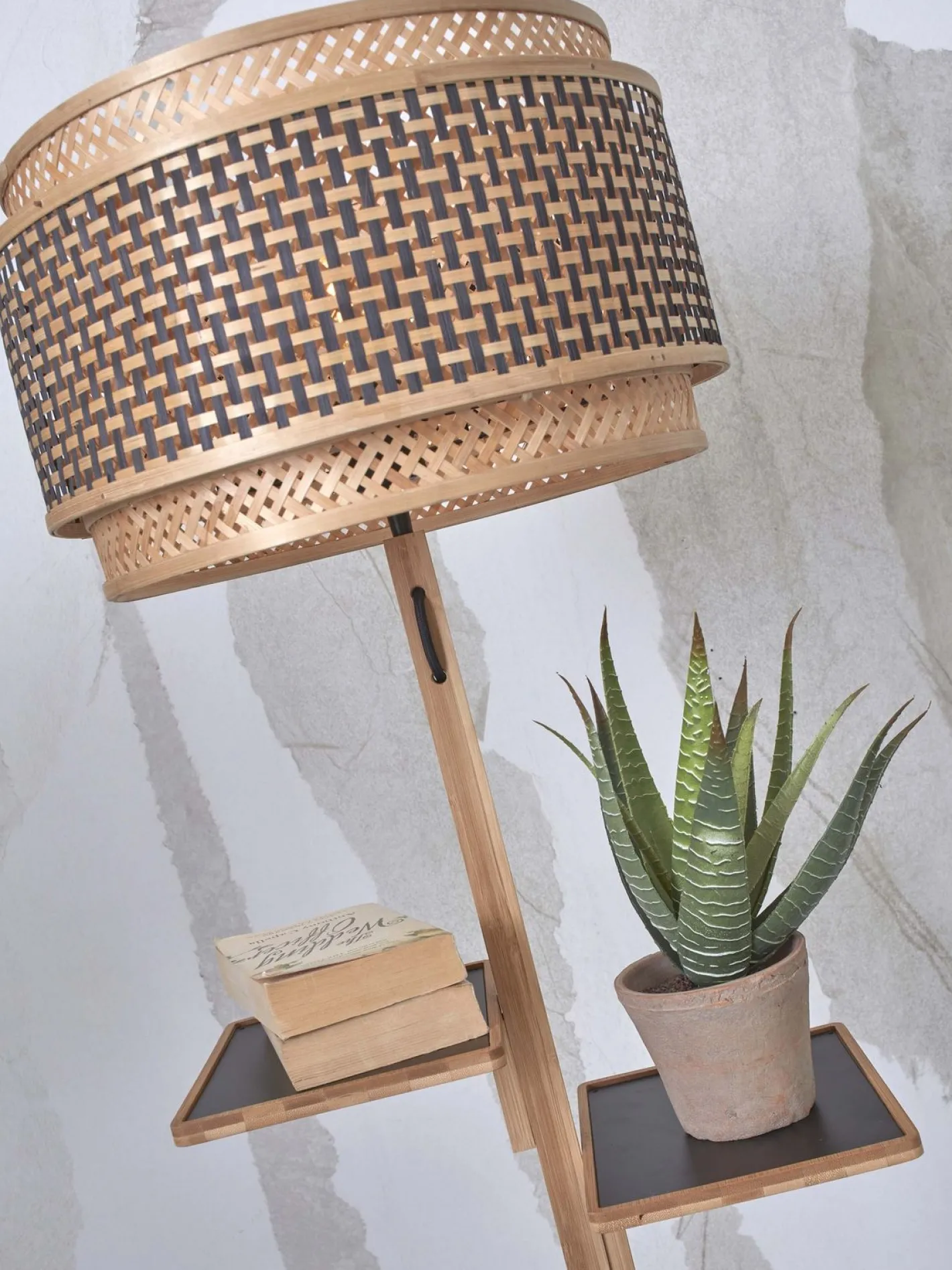 Best Good&Mojo Bhutan Shelves Vloerlamp Natural, Black