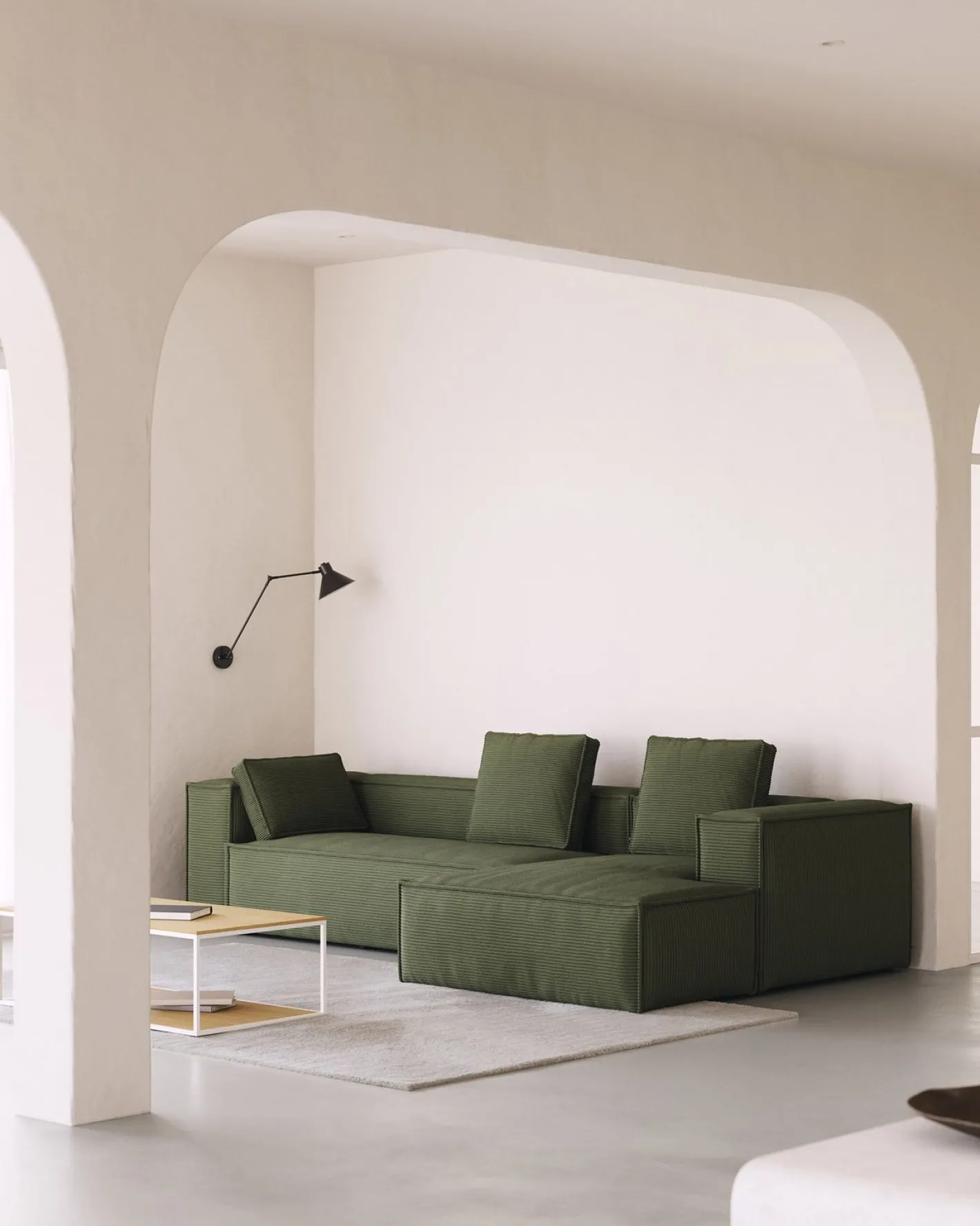 New Kave Home Blok 4-Zits Hoekbank Groen