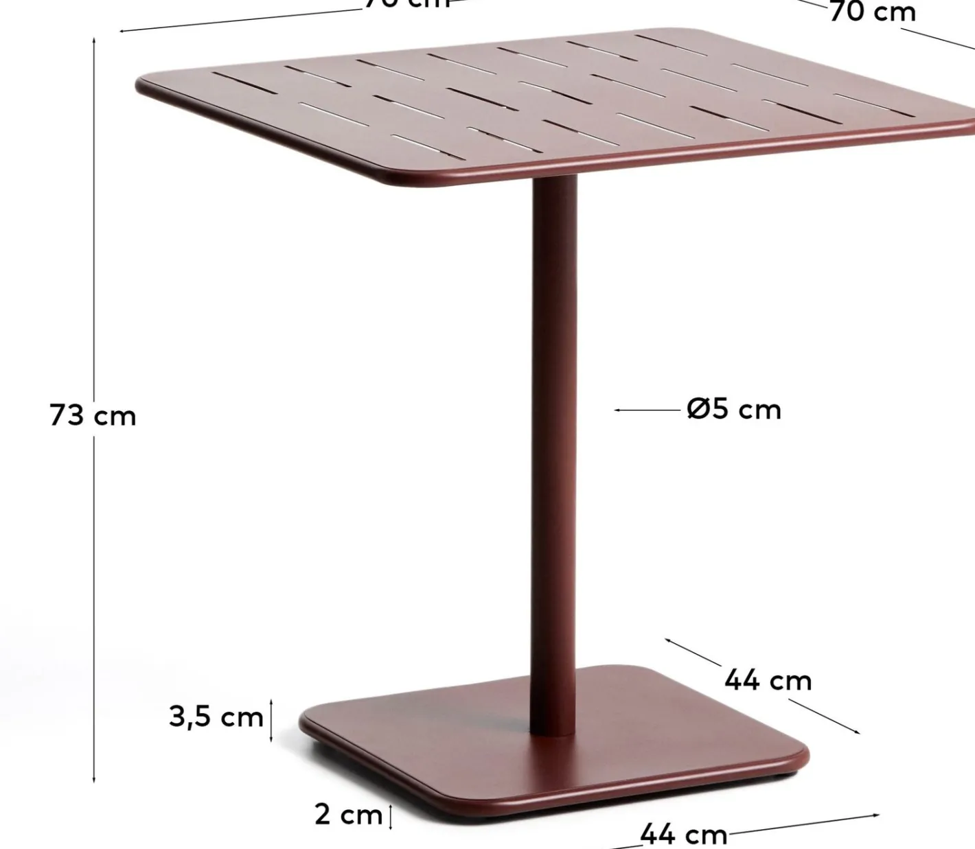 Clearance Kave Home Brai Outdoor Bistrotafel Donkerrood
