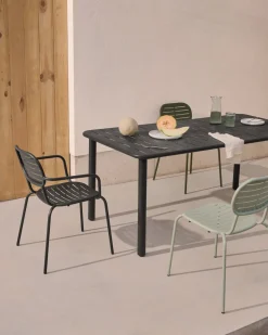 Kave Home Brai Tuin Armstoel Donkergrijs