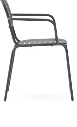 Kave Home Brai Tuin Armstoel Donkergrijs