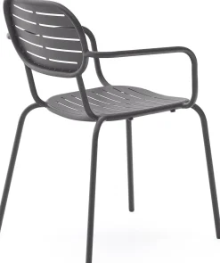 Kave Home Brai Tuin Armstoel Donkergrijs