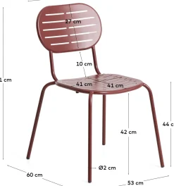 Kave Home Brai Tuinstoel Donkerrood