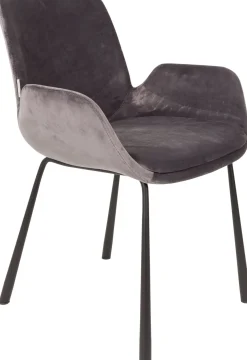 Discount Zuiver Brit (set van 2) Eetkamerstoel Dark Grey