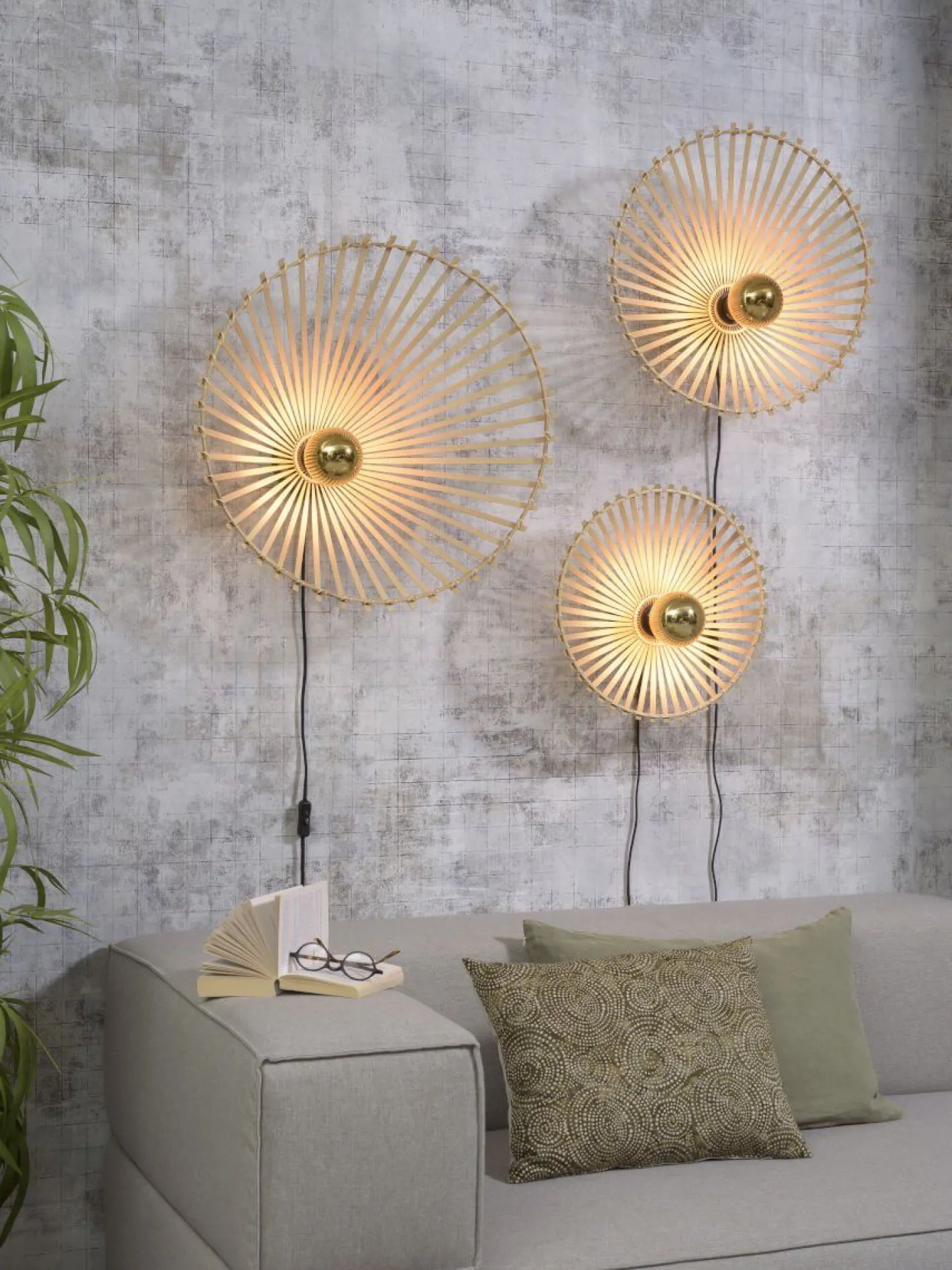 Outlet Good&Mojo Bromo Asymmetrical Wandlamp Natural