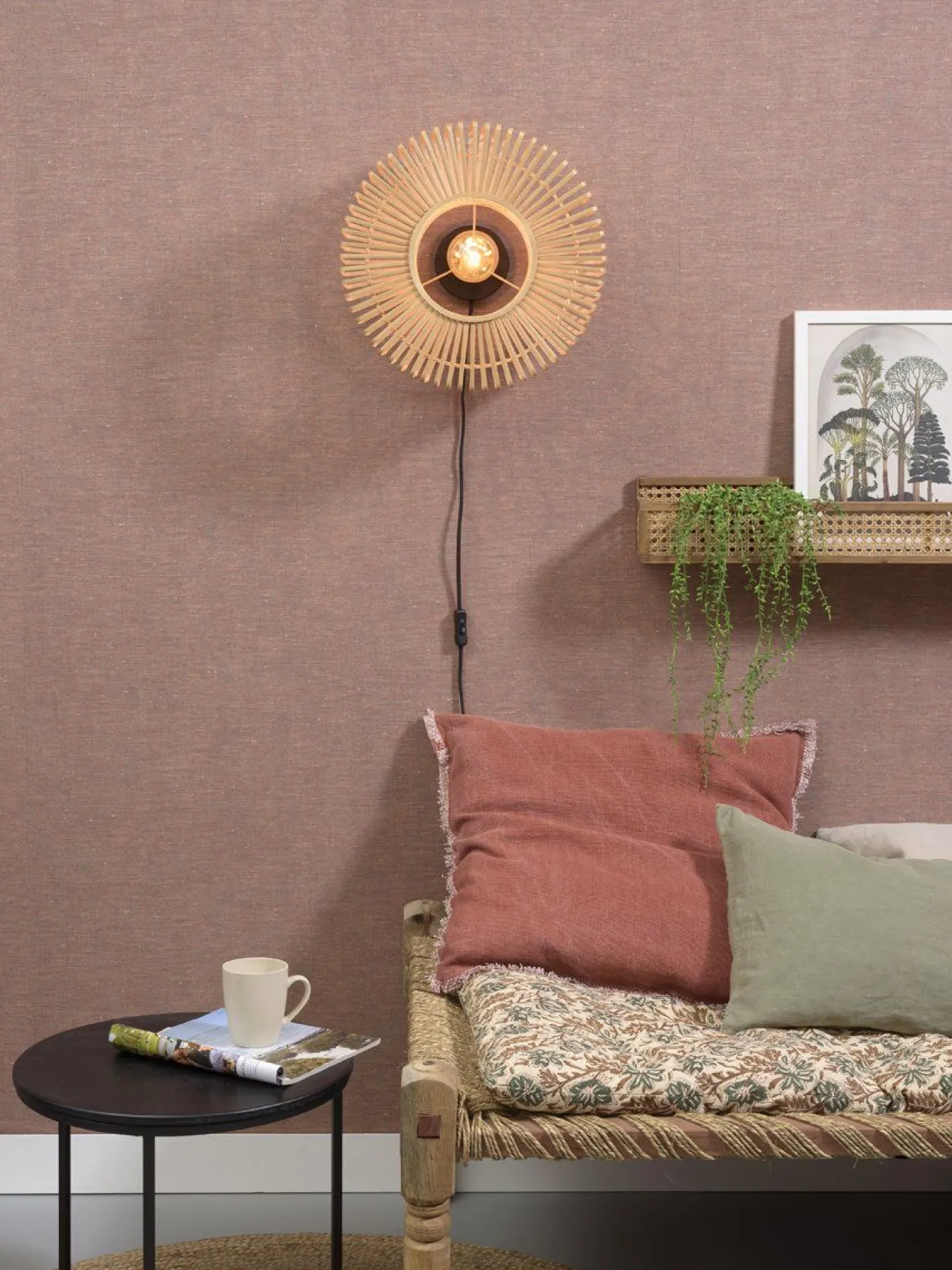Good&Mojo Bromo Bamboo Wandlamp Natural