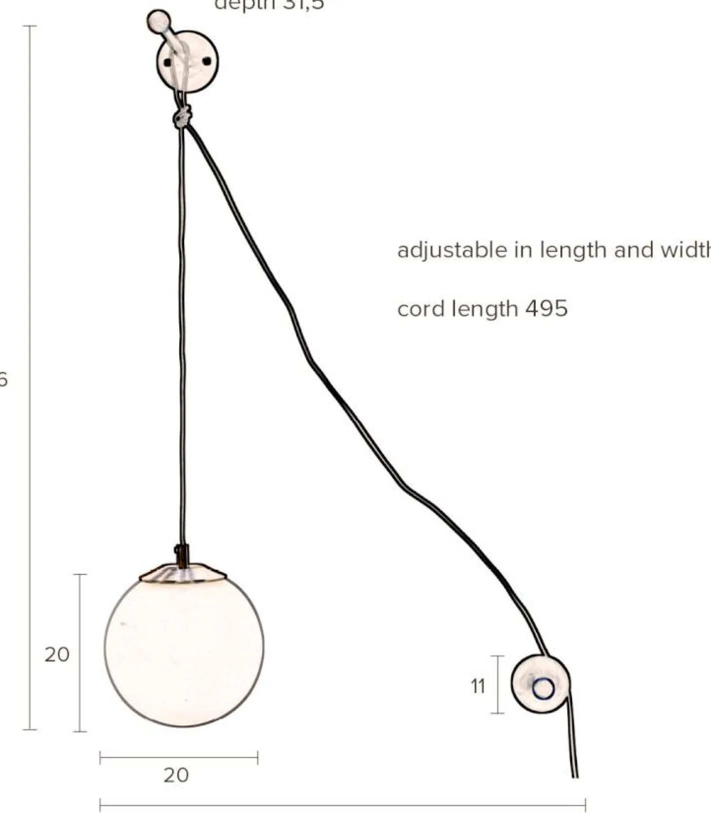 New Dutchbone Bulan Wandlamp Black, Brass
