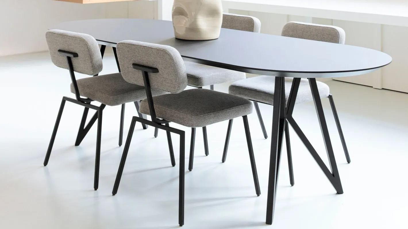 Outlet Studio HENK Butterfly Plat Ovaal Eettafel Zwart