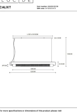 Lucide Calixt Hanglamp Zwart