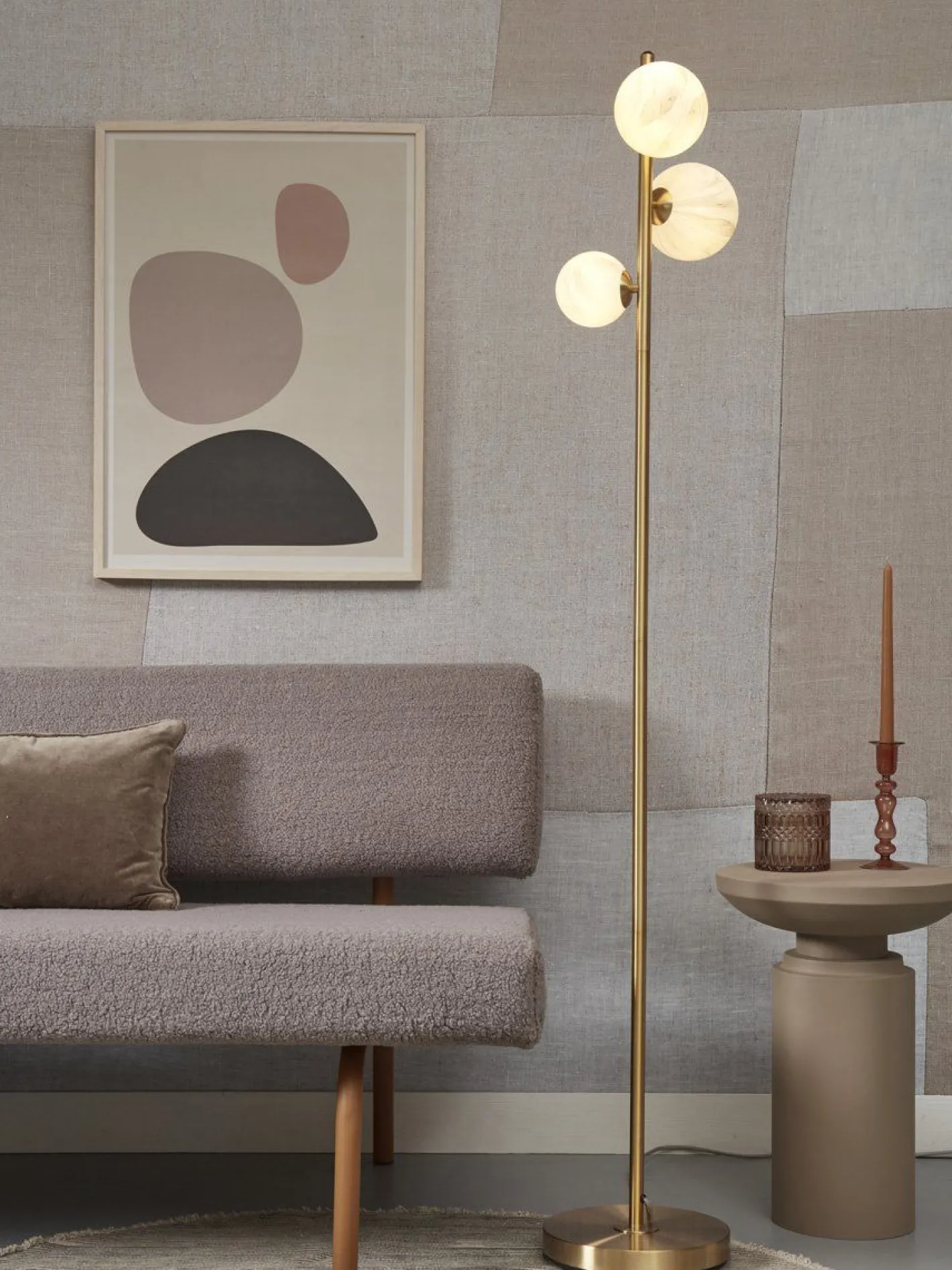 Hot It's about RoMi Carrara Vloerlamp White marble, Gold