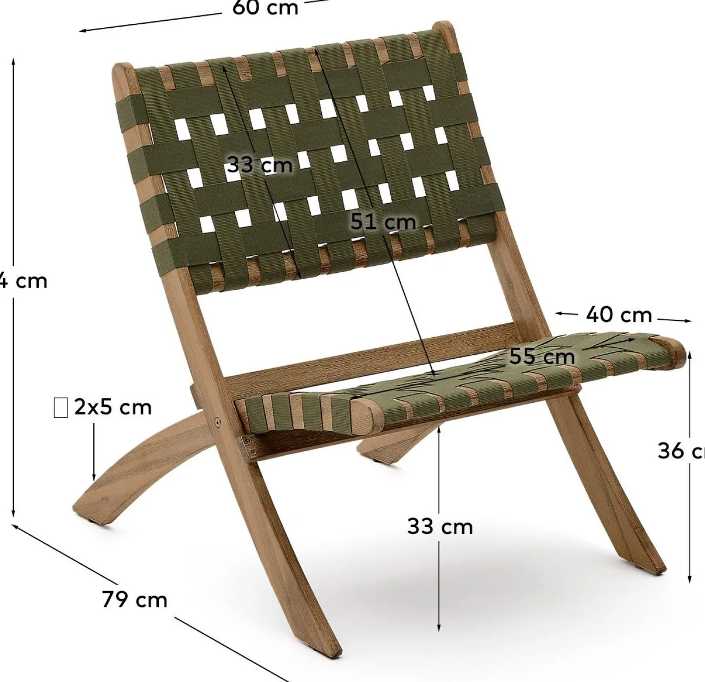 Hot Kave Home Chabeli Tuinstoel Groen, Naturel