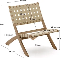 Kave Home Chabeli Tuinstoel Creme, Naturel