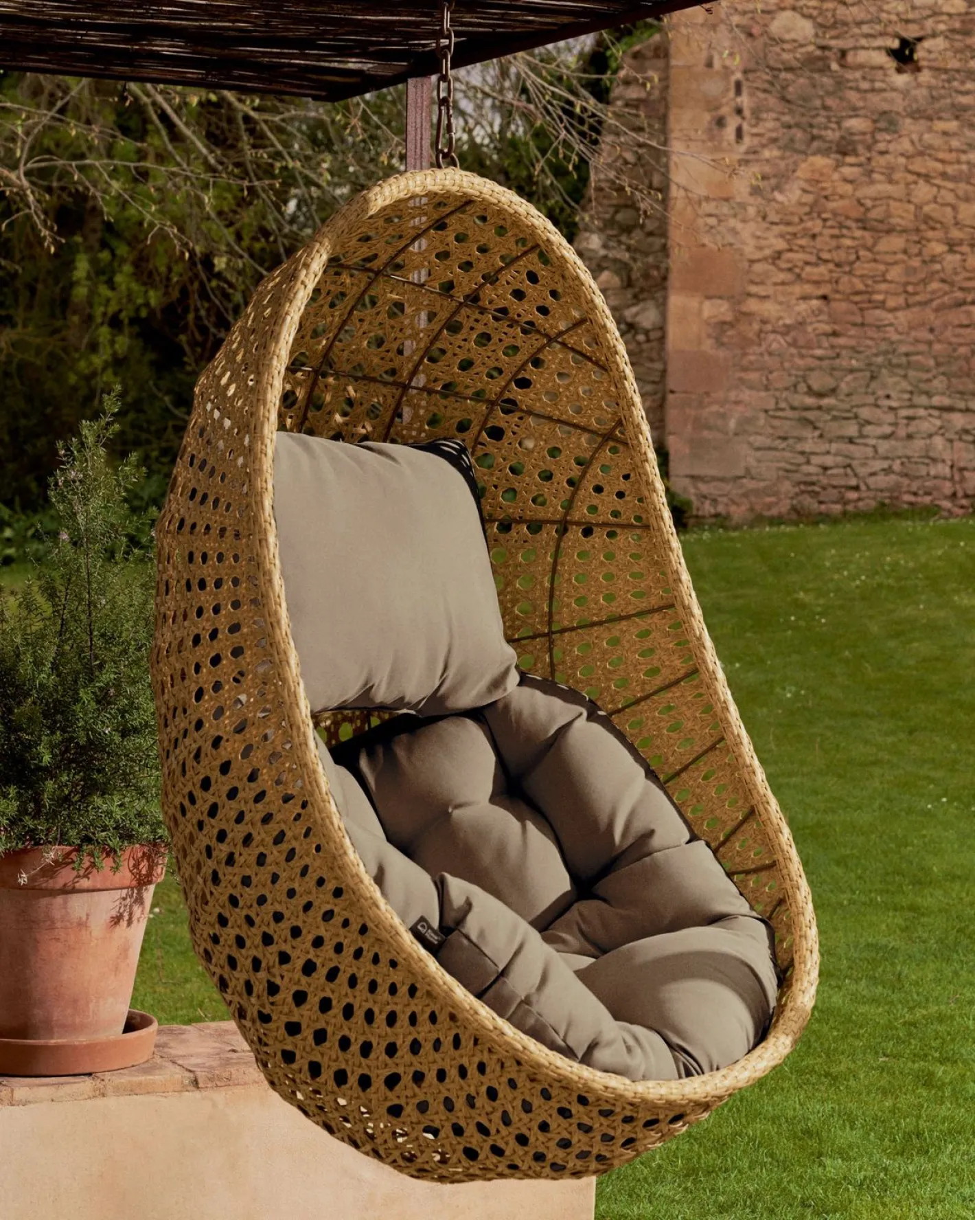 Hot Kave Home Cira Outdoor Hangstoel Naturel, Bruin