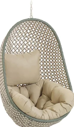 Discount Kave Home Cira Outdoor Hangstoel Groen, Creme