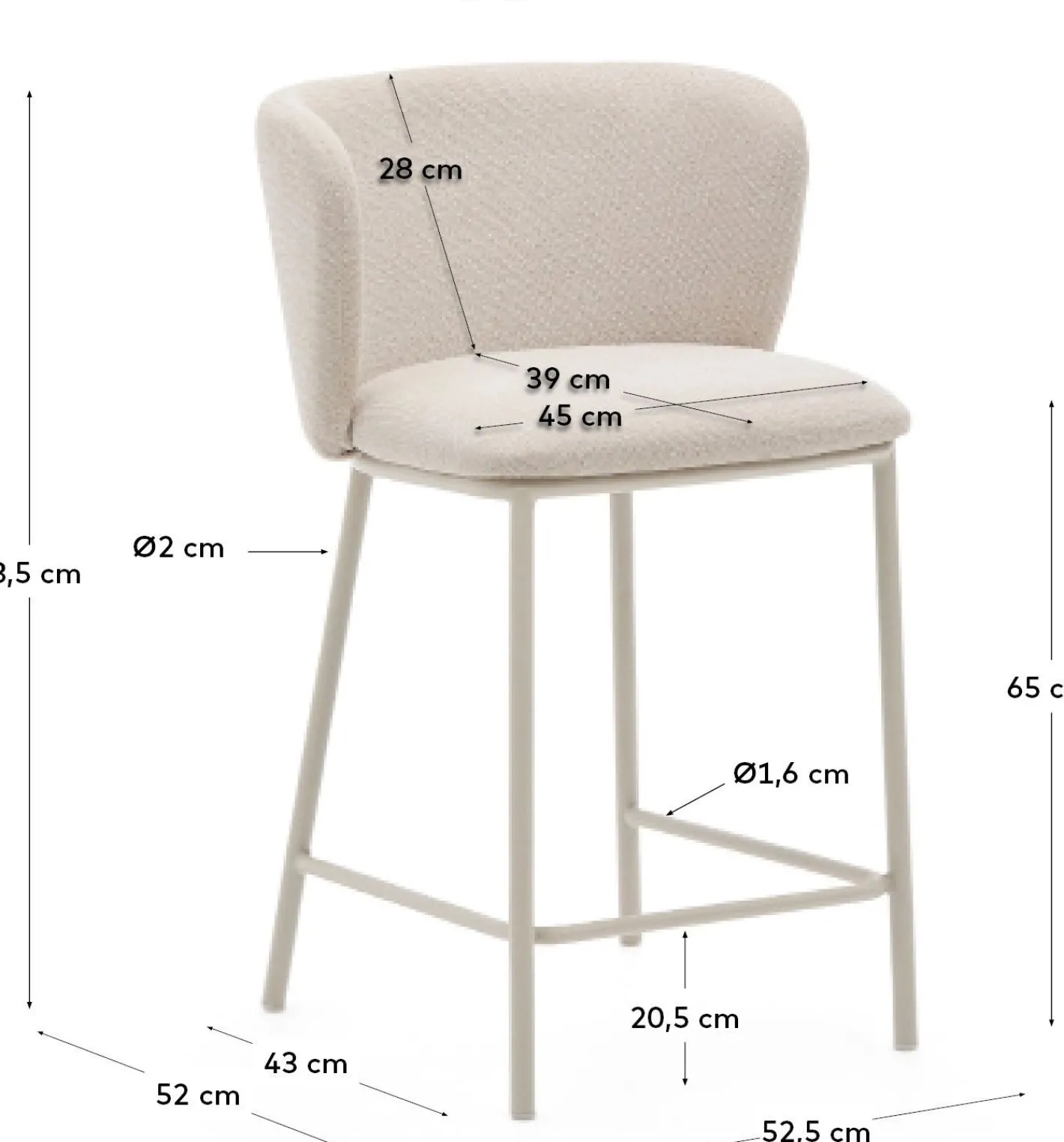Clearance Kave Home Ciselia Barstoel Beige