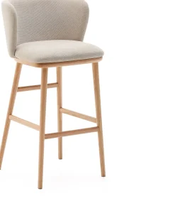 Kave Home Ciselia Hoog Barstoel Beige