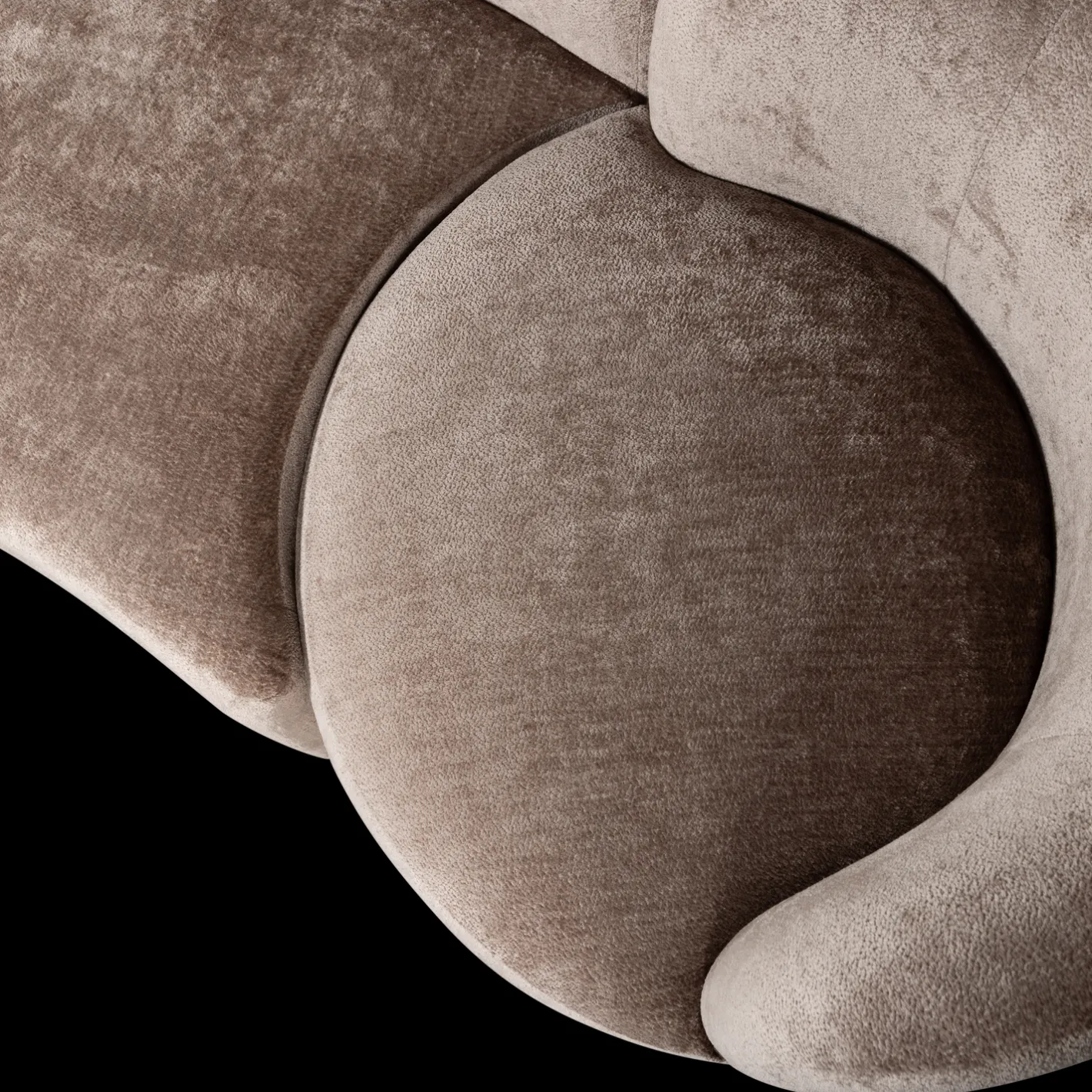 New WOOOD Combi-Popular Fauteuil + Poef Elementenbank Taupe