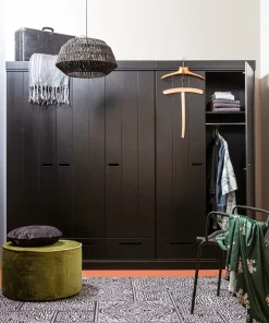 Discount WOOOD Connect 3-deurs Opbergkast Black