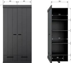 Outlet WOOOD Connect met lades Opbergkast Black