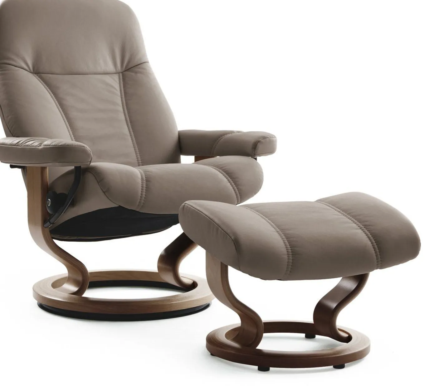 Clearance Stressless Consul Relaxfauteuil + Hocker Light Grey