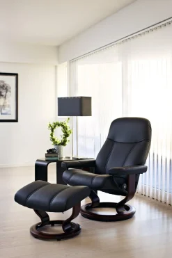 Clearance Stressless Consul Relaxfauteuil + Hocker Light Grey