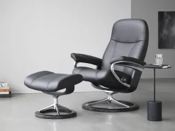Clearance Stressless Consul Relaxfauteuil + Hocker Light Grey