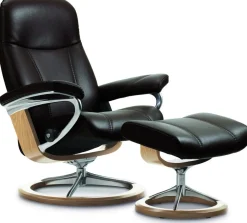 Clearance Stressless Consul Relaxfauteuil + Hocker Light Grey