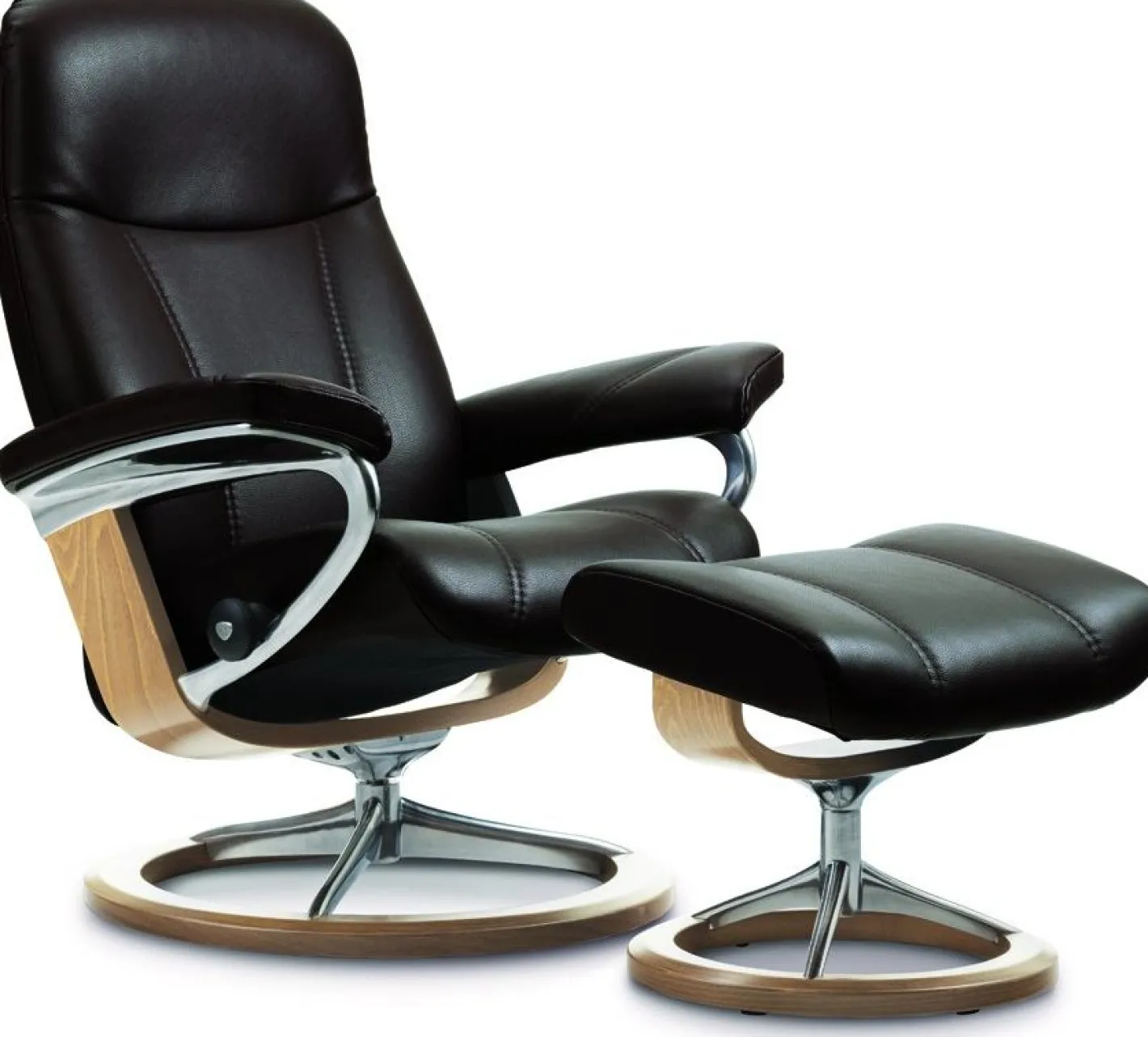 Clearance Stressless Consul Relaxfauteuil + Hocker Light Grey