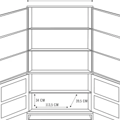 New DTP Home Cosmo Vitrinekast Bruin