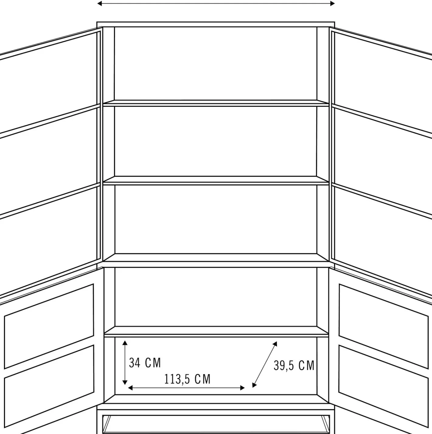 New DTP Home Cosmo Vitrinekast Bruin
