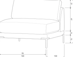 Clearance vtwonen Couple Lounge Links Elementenbank Chocolate Brown