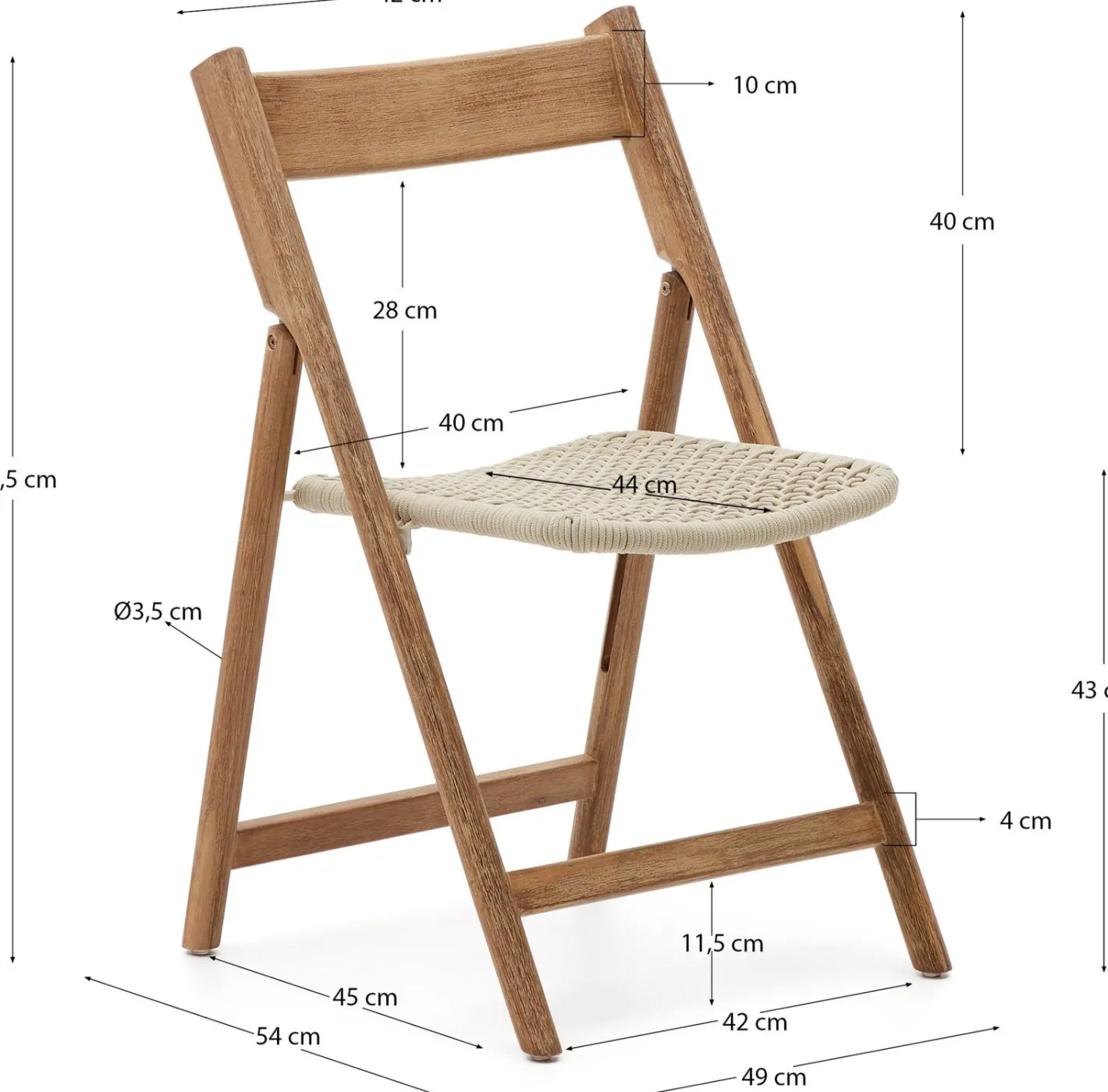 Clearance Kave Home Dandara Tuinstoel Wit, Naturel