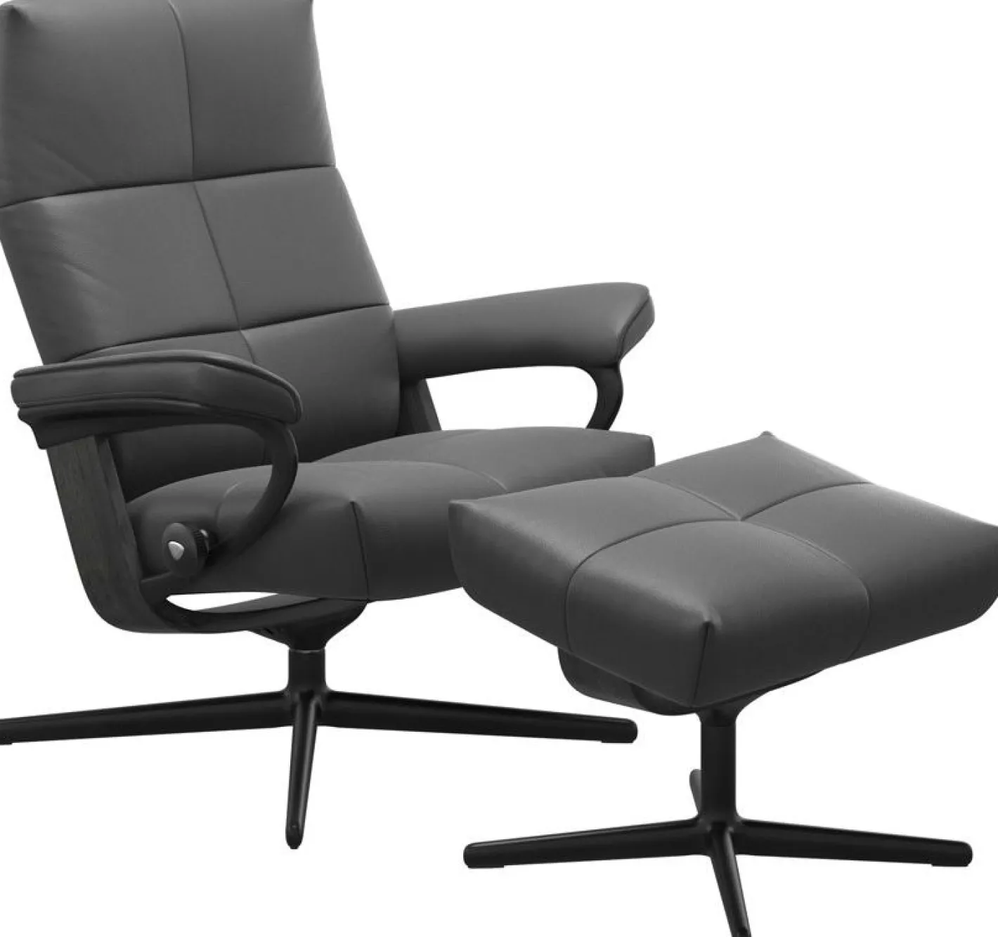 New Stressless David Relaxfauteuil + Hocker Dark Mushroom