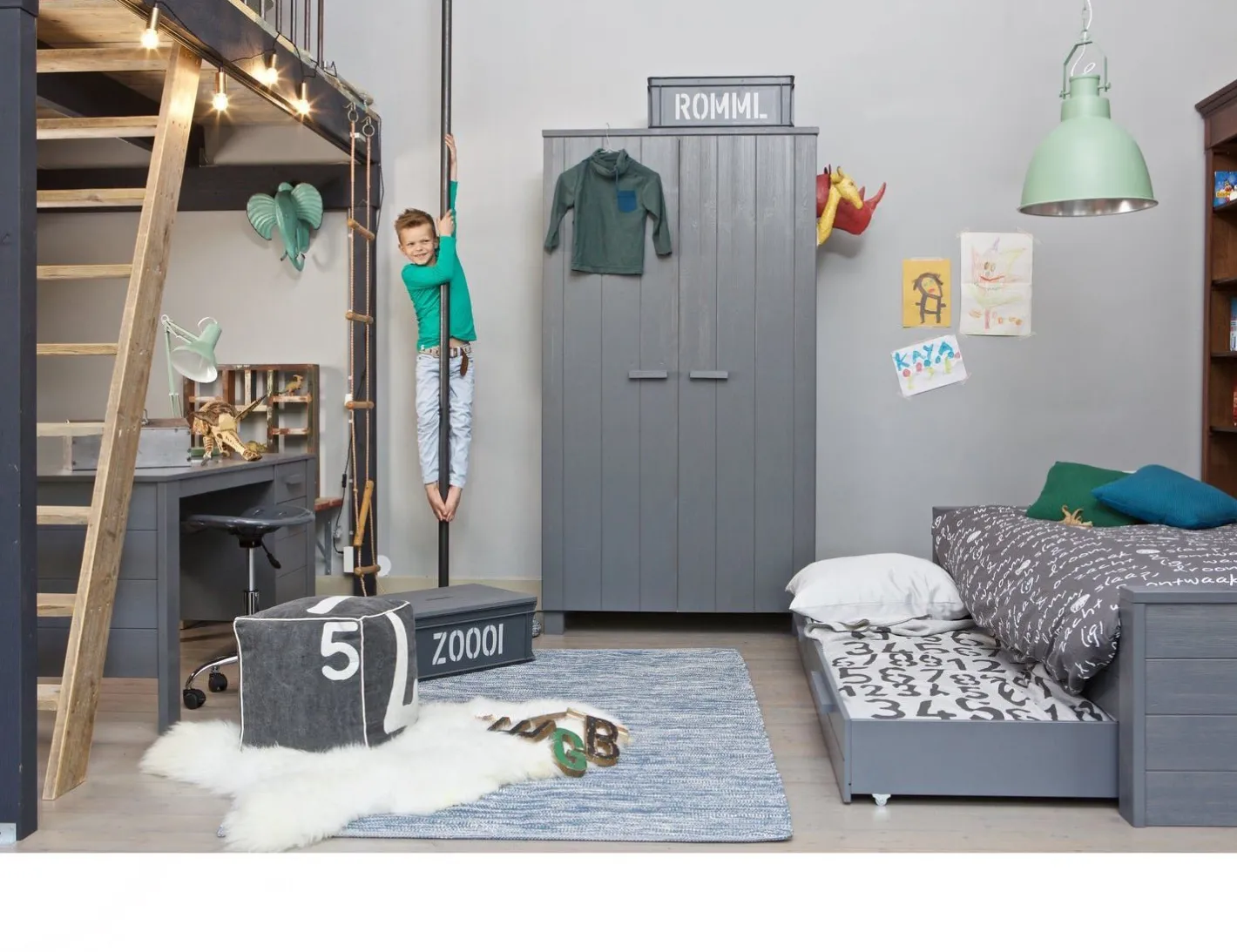 Discount WOOOD Dennis 2-deurs Opbergkast Steel Grey