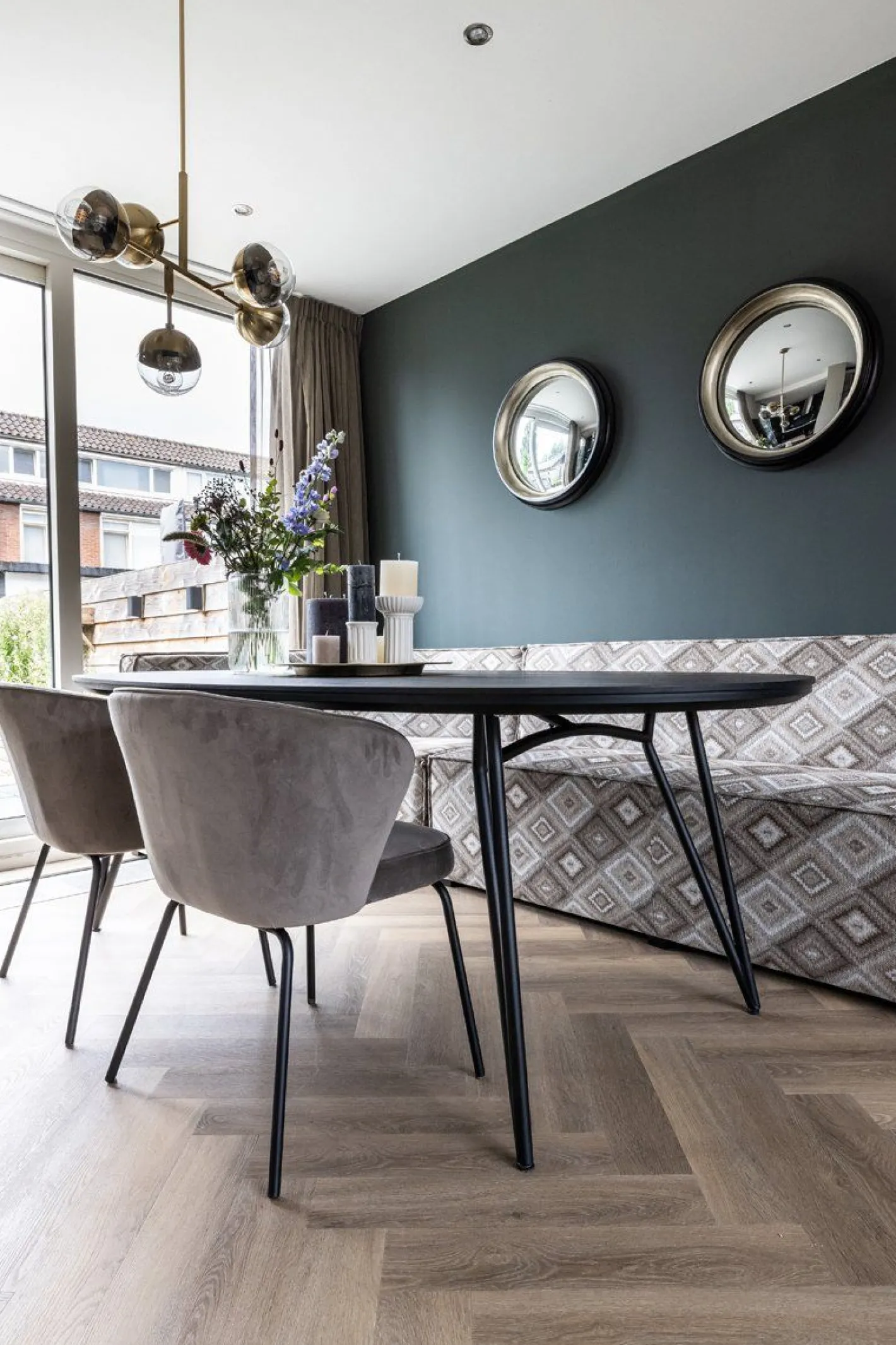 Discount Eijerkamp Collectie Devin Eetkamerbank Antraciet
