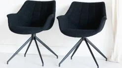 New Zuiver Doulton Swivel (set van 2) Armstoel Black